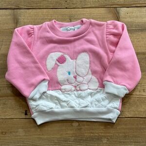 Vintage pink sweater with bunny - 18 month spring sweater